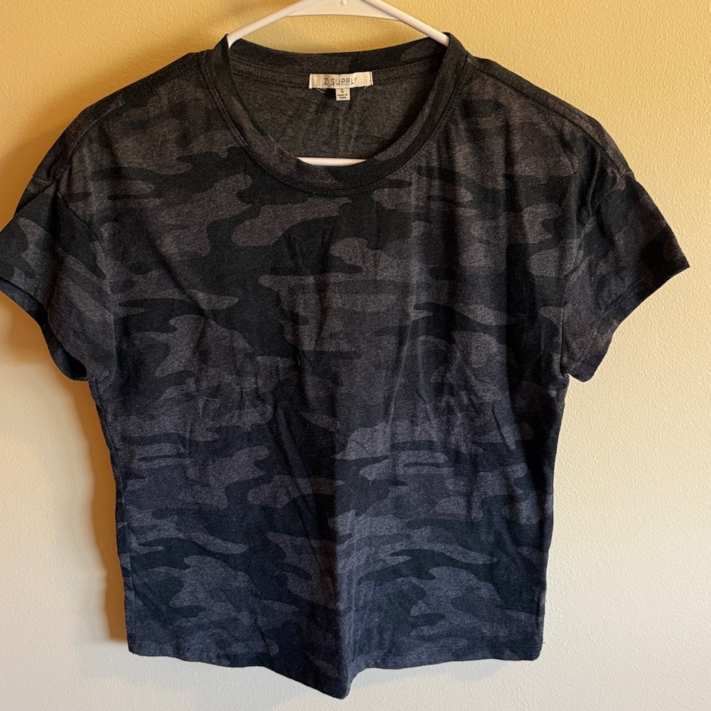 Z Supply Charcoal Gray Camo T-Shirt